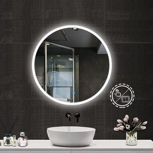 Artforma - Specchio da parete moderno per bagno con luci L78