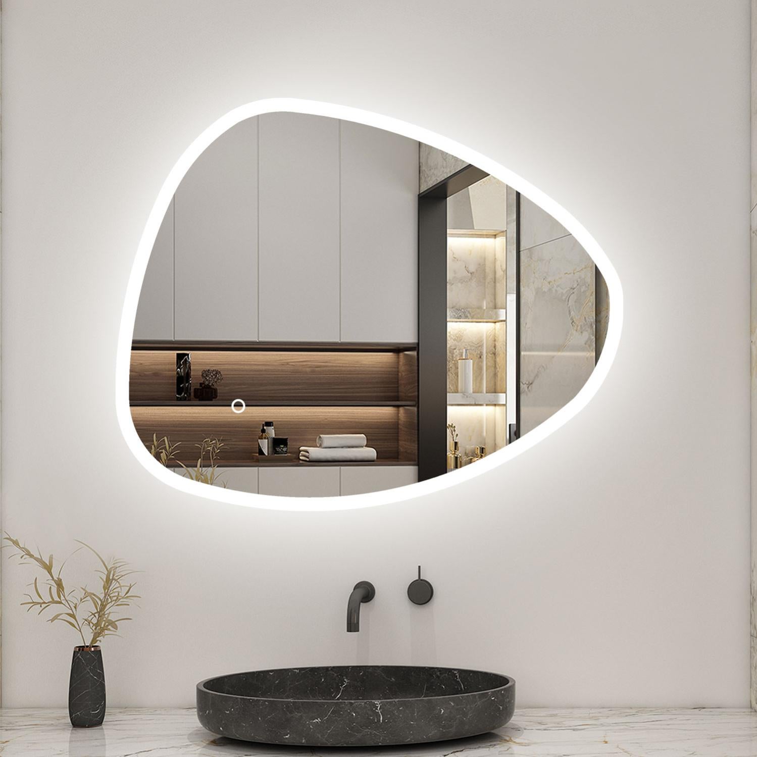 OCEAN Specchio Da Bagno Con LED,Specchio Illuminato Da Bagno Antifog Ip44 Vetro Temperato Hd Funzione Memoria Orizzontaleverticale 87950066