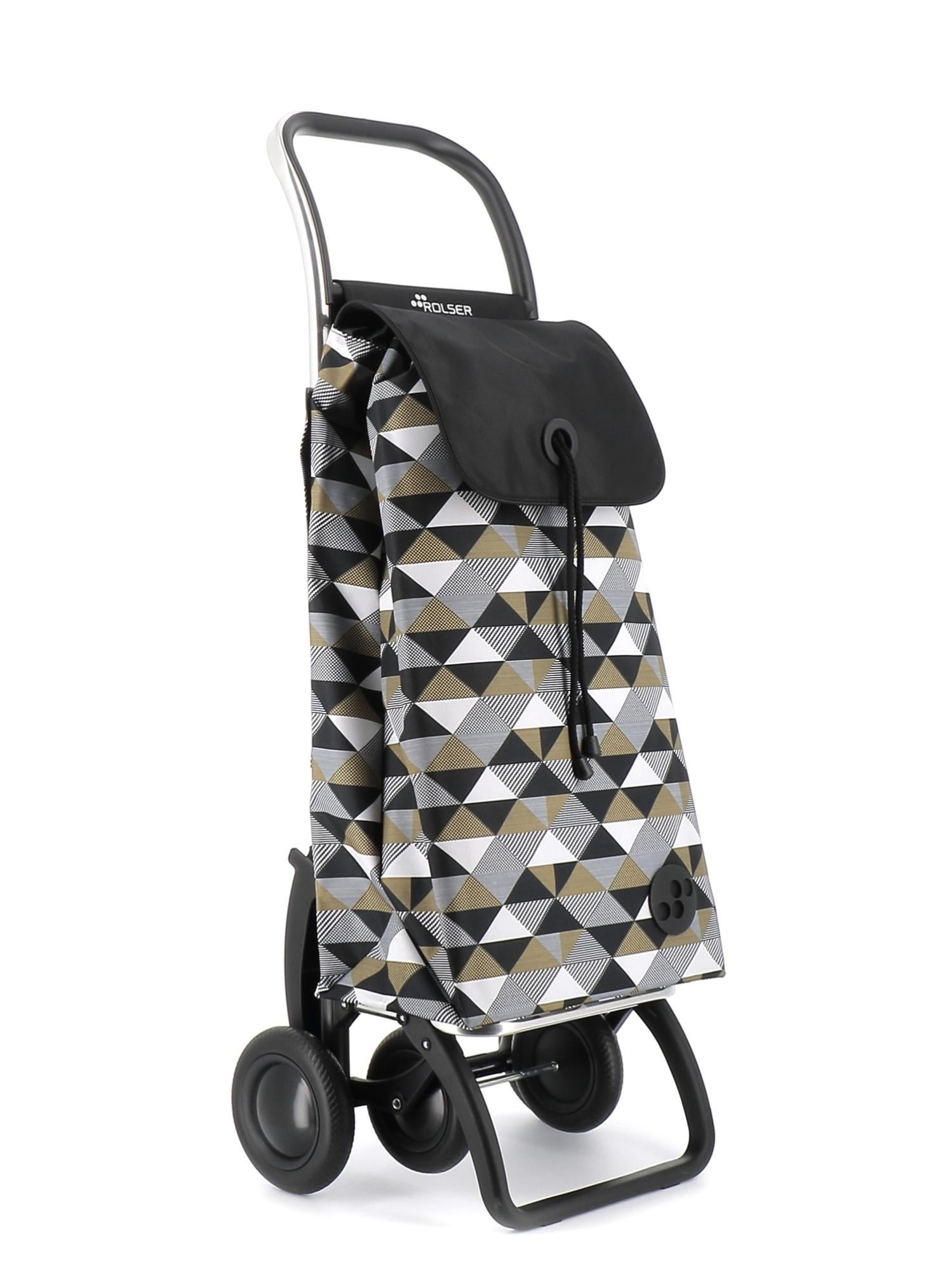 Rolser I-Bag Sahara 4.2 Tour Carrello Portaspesa In Alluminio 2/4 Ruote Piroettanti - Colore Kaki, Con Borsa A Cordoncino