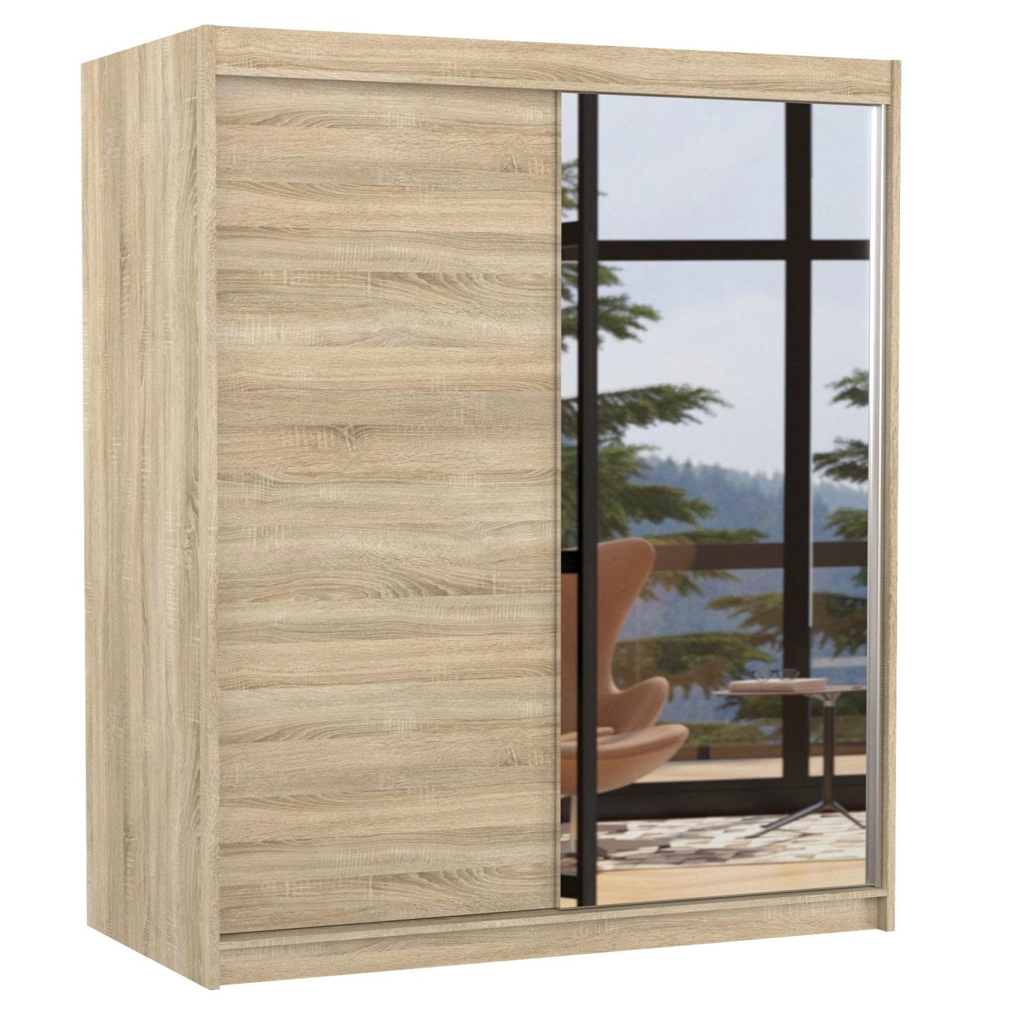 Miroir de jardin en bois 2 portes - Blanc ivoire, vente au meilleur prix