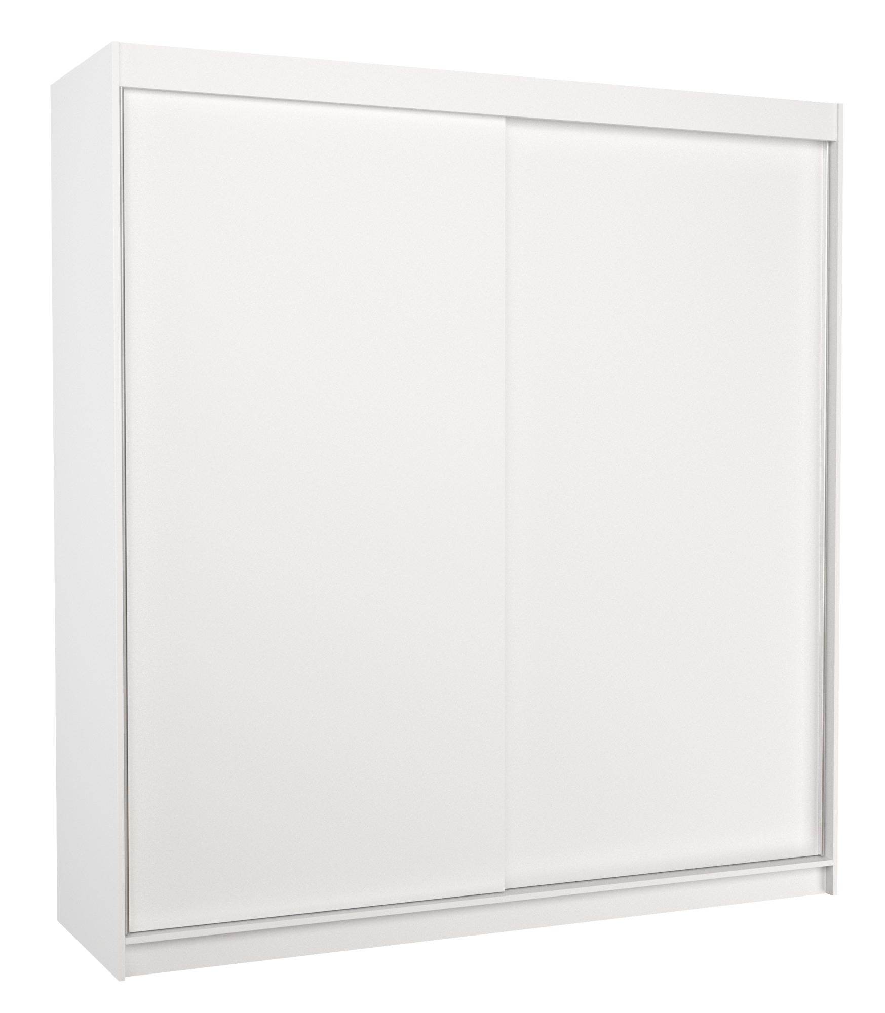 Armoire chambre adulte blanche 2 portes coulissantes Terika 200 cm
