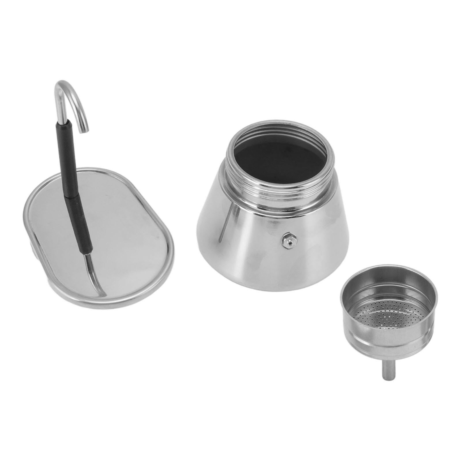 Caffettiera a Beccuccio Singolo, Caffettiera Espresso con Piano Cottura da 1 Tazza, Macchina da Caffè in Acciaio Inossidabile Italiana, Set per Caffè Fai-da-Te (50ml