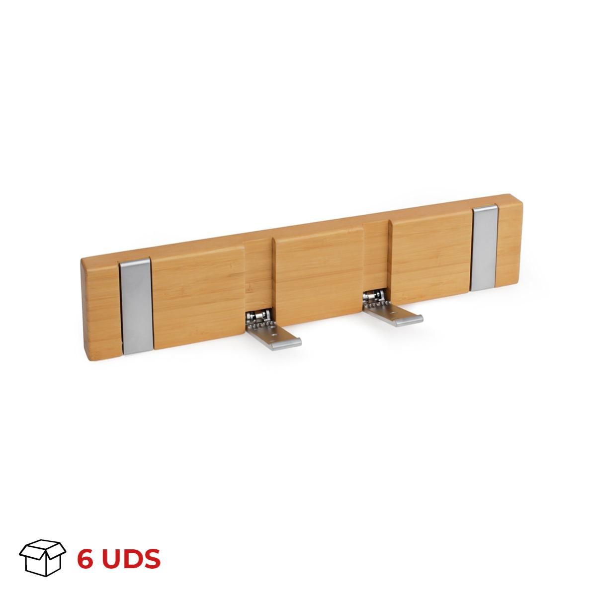 Perchero Plegable de Pared Estilo Decorativo Fabricado en Haya Zamak Acabado en Roble Claro Gran Capacidad de Carga Medidas 315 71 20 mm Leroy Merlin