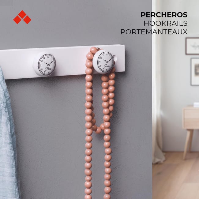 Perchero Plegable de Pared Estilo Decorativo Fabricado en Haya Zamak Acabado en Roble Claro Gran Capacidad de Carga Medidas 315 71 20 mm Leroy Merlin