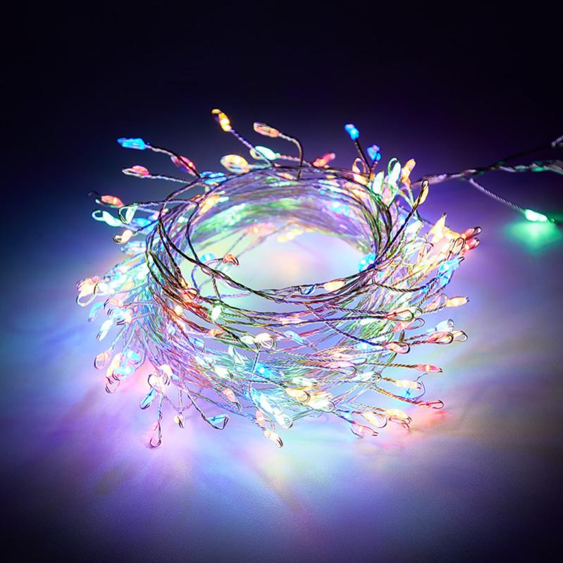 Guirlande lumineuse 100 LED avec télécommande, 3m, pétard, luciole, USB,  décoration de noël, multicolore