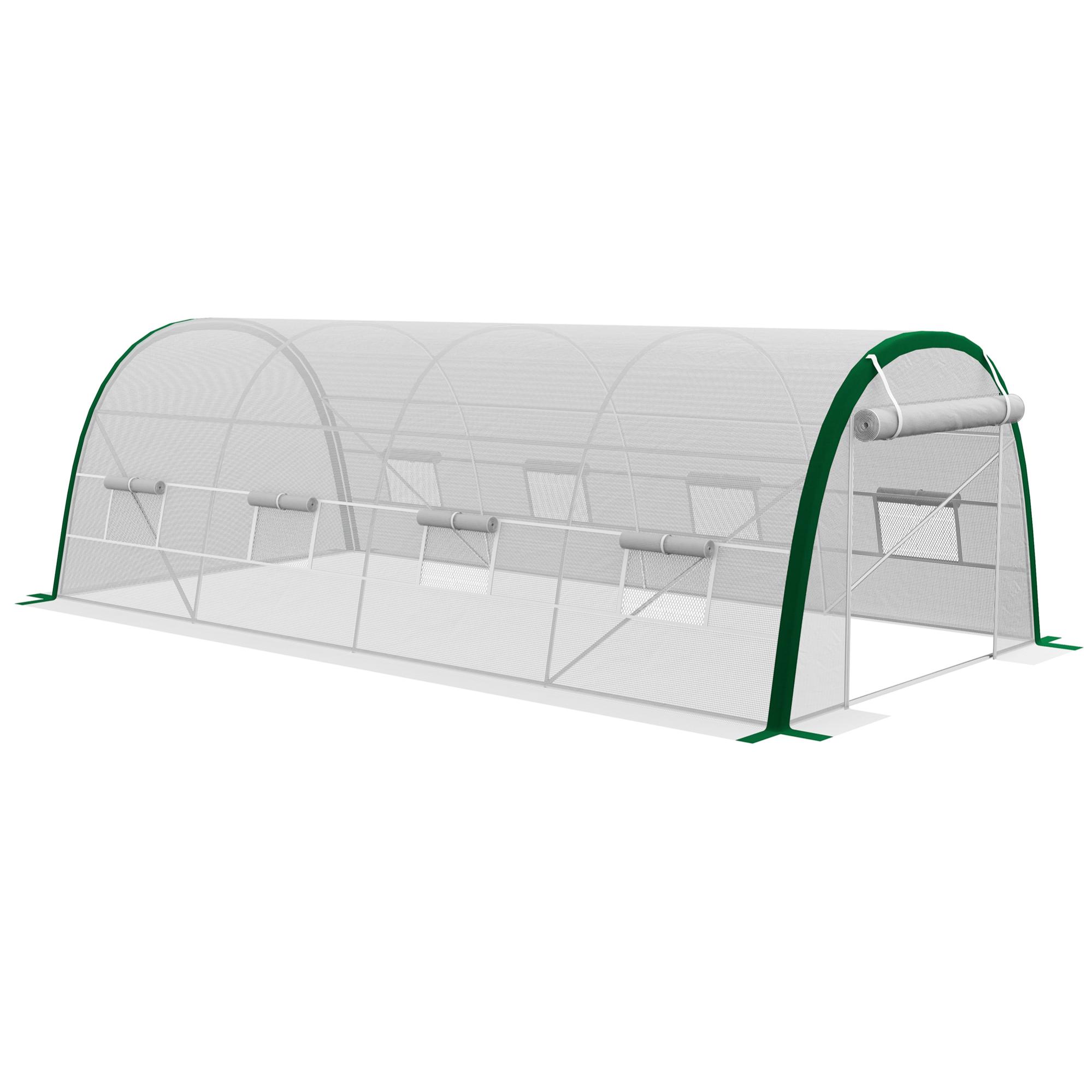 Serre De Jardin Outsunny - Tunnel 9 M² Avec 6 Fenêtres - Protection Complète Pour Vos Cultures