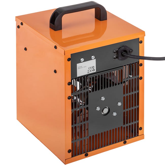 Calefactor industrial de aire de suelo 1000 / 2000 w de color naranja y  forma rectangular