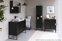 Mobile bagno con ante 60 cm antracite opaco con lavabo e specchio - Dedalo Mobile bagno con ante 60 cm antracite opaco con lavabo e specchio - Dedalo