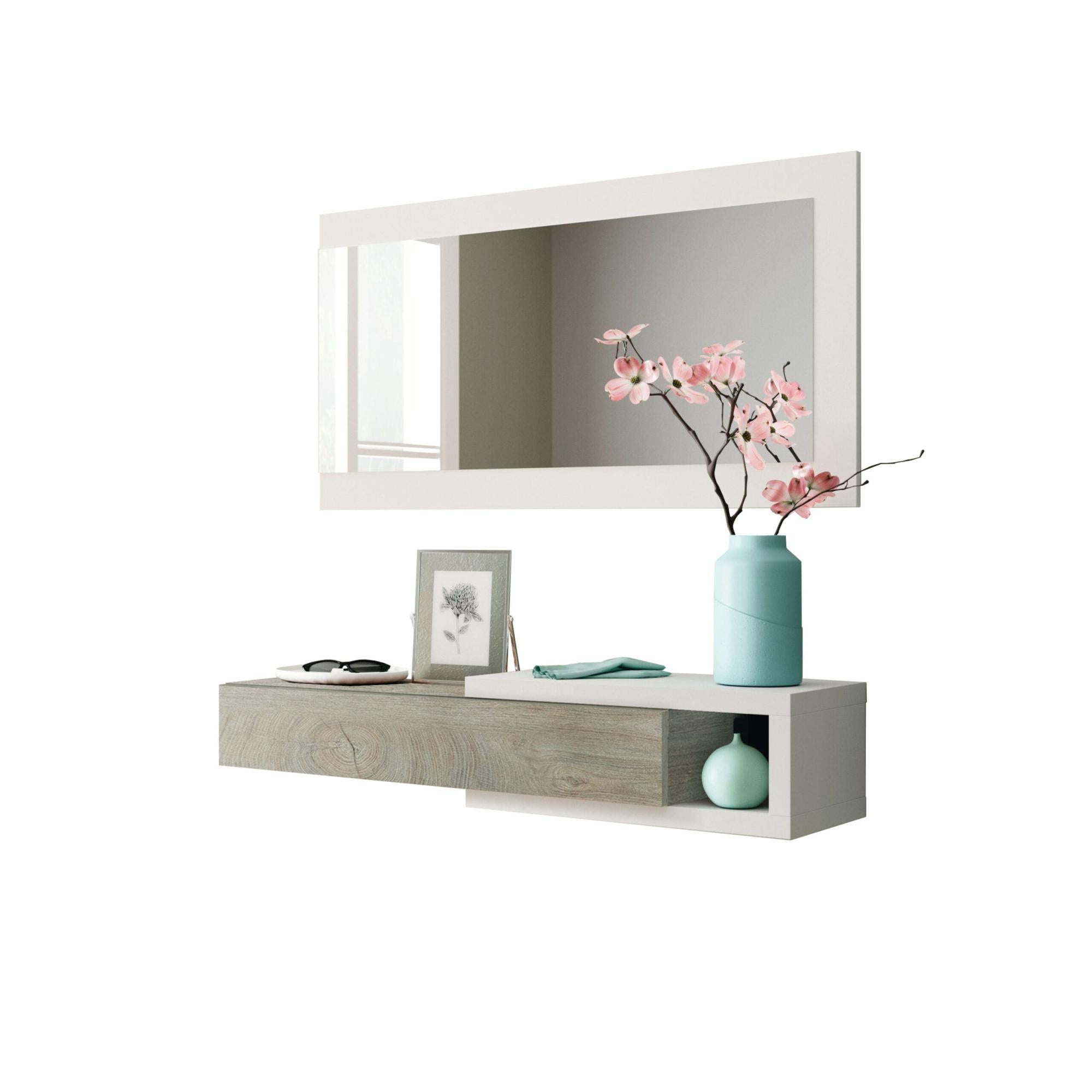 Cassettiera Luca Miroytengo Sinfonier | Stile Nordico Bianco E Rovere | 5 Cassetti 60x40x110 Cm