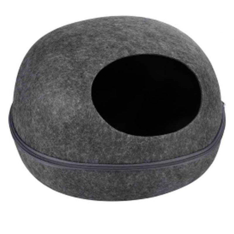 Paris Prix Niche Avec Zip Pour Chat Galet Ovale 50cm Anthracite Leroy Merlin