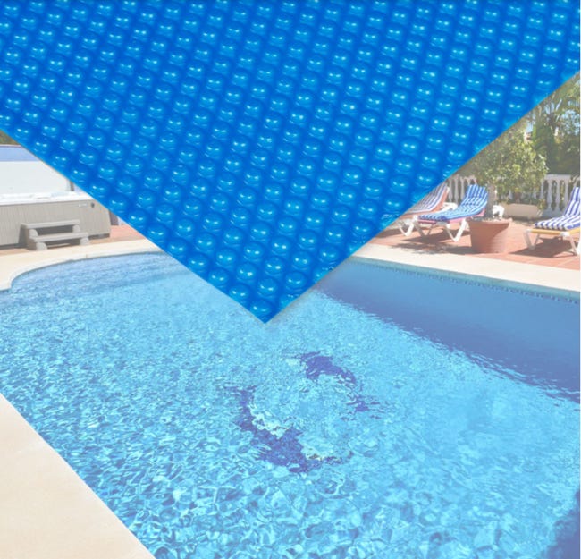 bache a bulles 4 x 6 m bleue couverture de piscine solaire chauffage leroy merlin