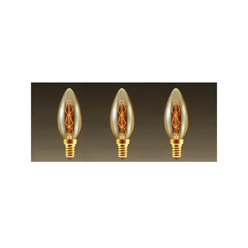 Lot de 3 ampoules vintage incandescentes bulb Edison E14 C35 Leroy Merlin