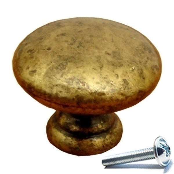 6 Un. TIRADOR Pomo Mueble bronce envejecido para Cajónera - Diámetro 30MM