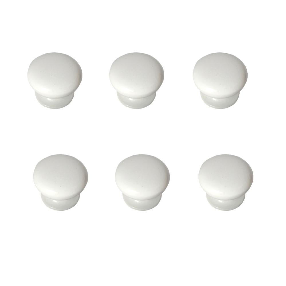 6 Pomelli Maniglie Per Mobili A Sfera | Madreperla Naturale, Diametro 34 Mm | Bianco Grigio Lucido