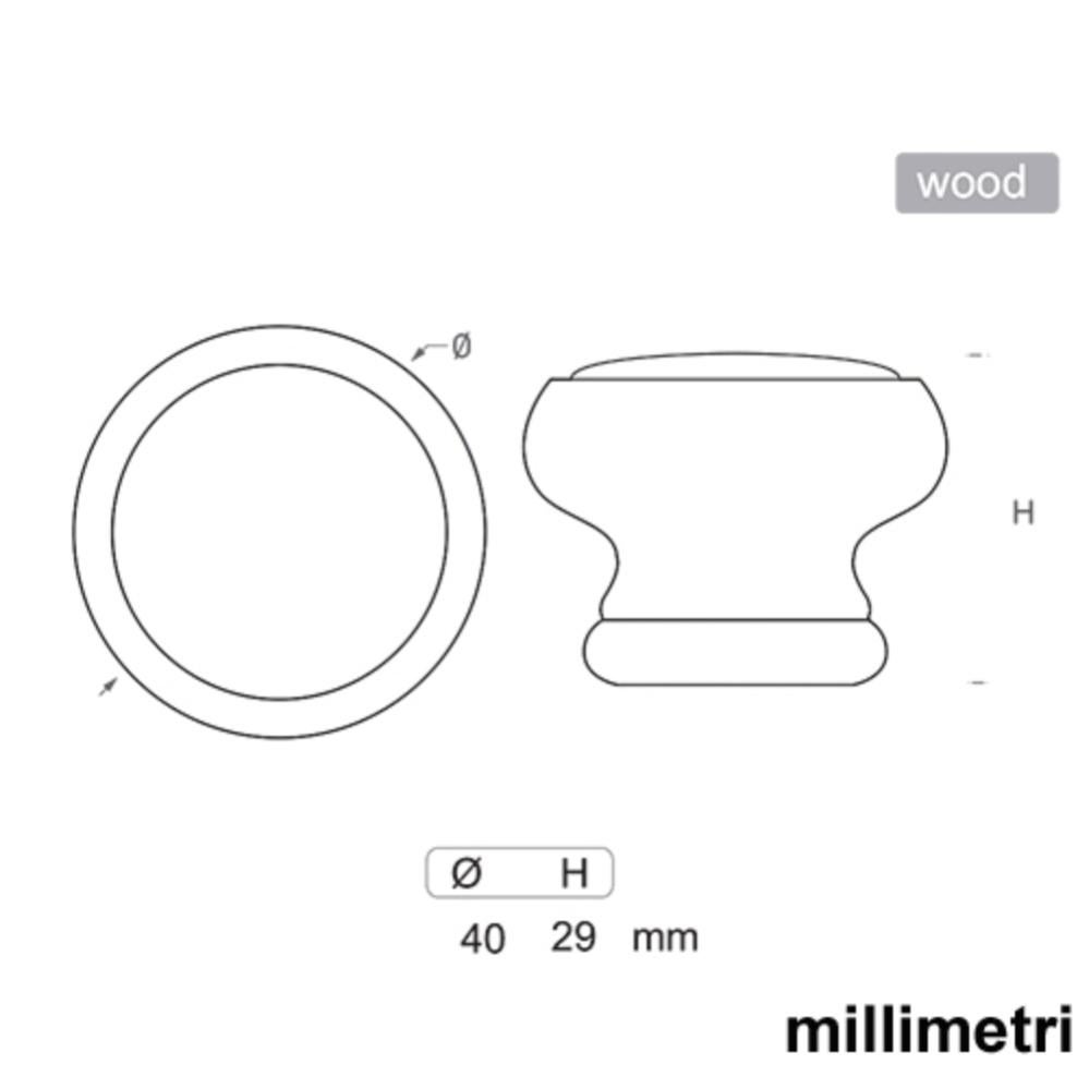 6 Un. bouton poignées de meuble Vintage Retro bois blanc décapé couronne- diamètre 40MM - 7