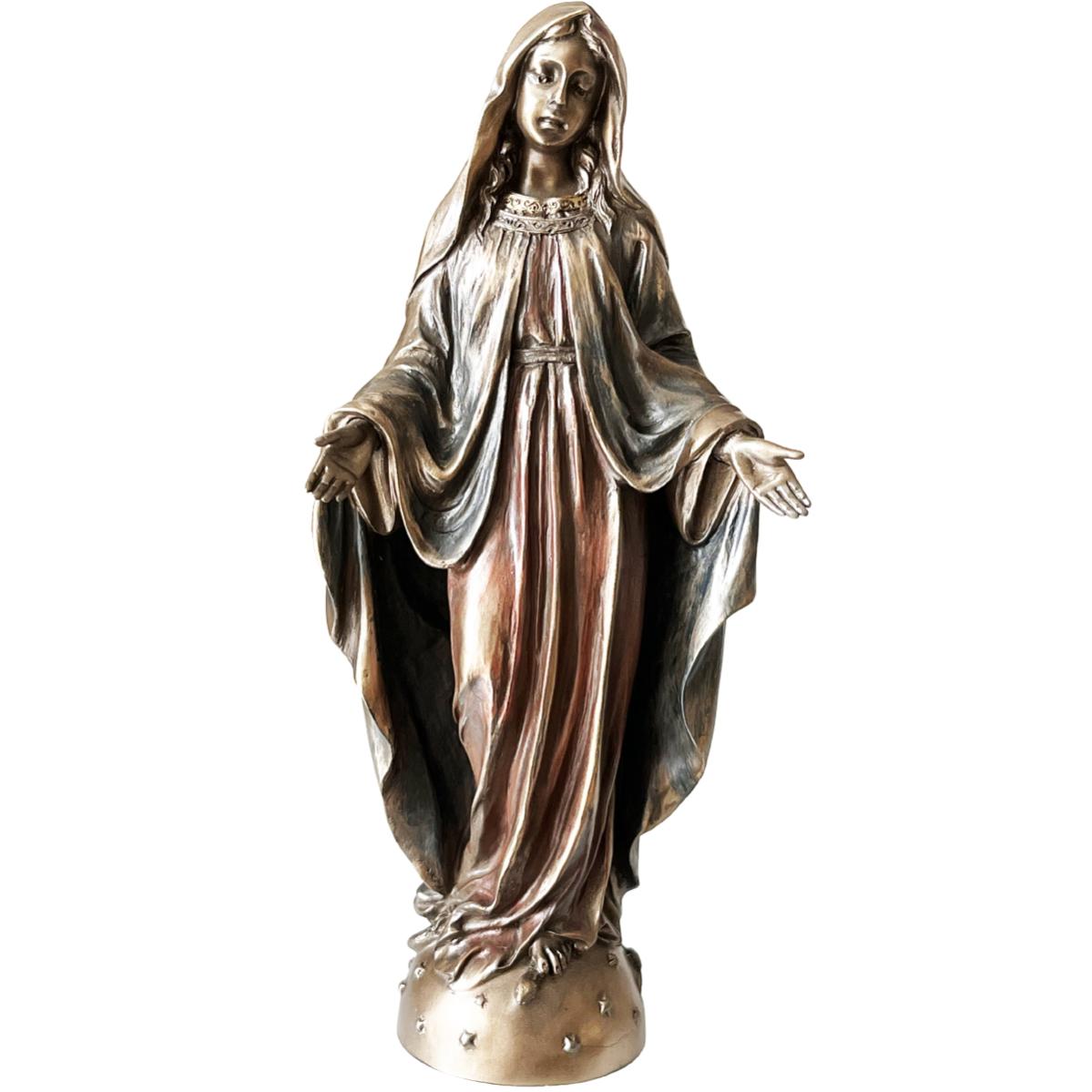 STATUETTE ANCIENNE EN PLÂTRE, VIERGE MARIE NOTRE DAME DE LOURDES - 19