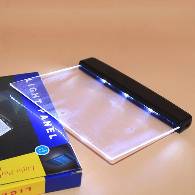 Luci da libro piatte per leggere a letto, luce luminosa a LED per pagine di  libri, pannello luminoso wireless
