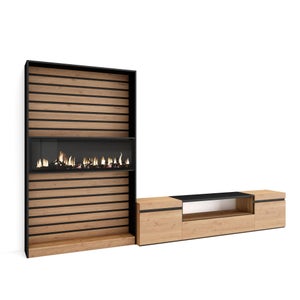 Skraut Home | Mueble para Salón | 189 x 300 x 42 cm | Sistema de  Iluminación LED | Modelo Beta | Gran Capacidad de Almacenaje | Estilo  Moderno 