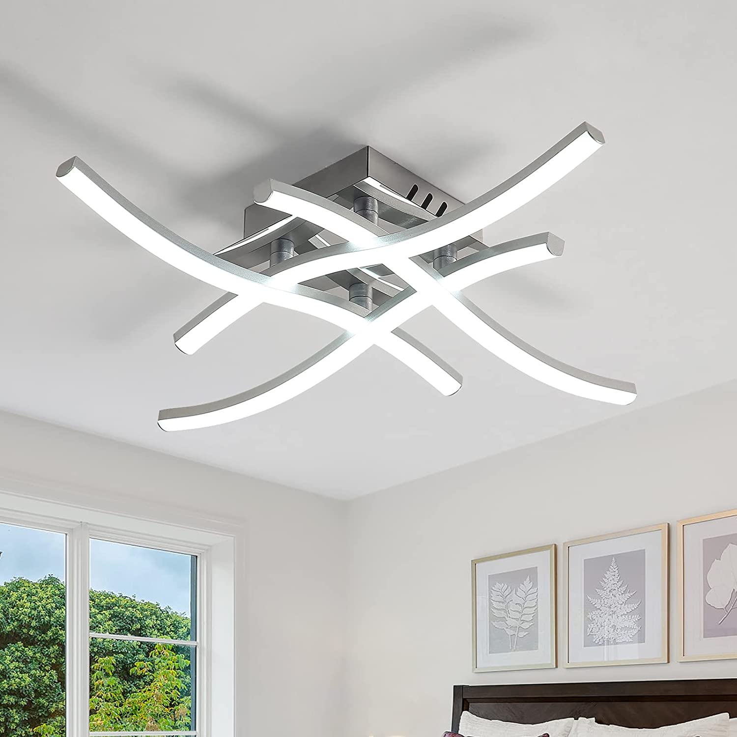 Plafoniera LED 28W: Illuminazione moderna, 2520 Lumen, luce bianca 6000K,  ideale per soggiorno, camera da letto, balcone
