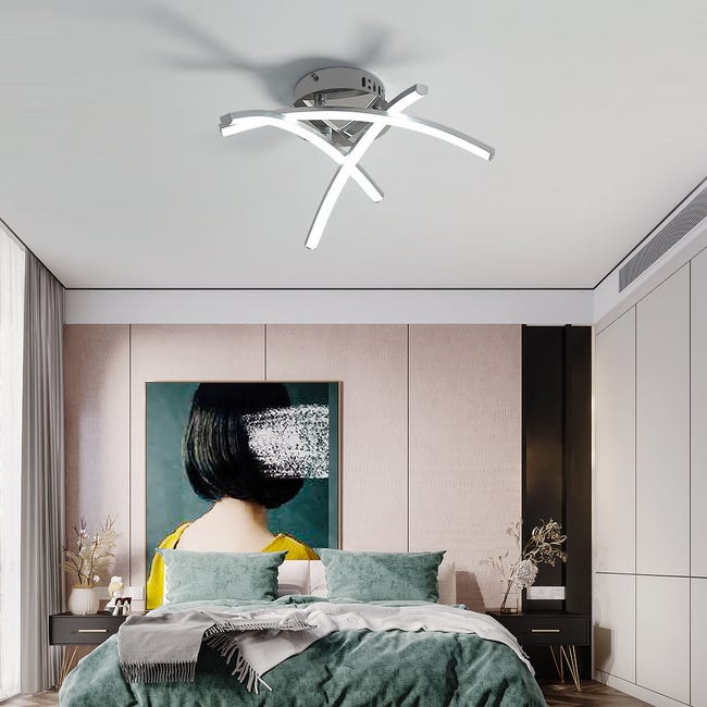 Nouveau design Plafonnier LED blanc L60cm pour salon chambre salle à manger