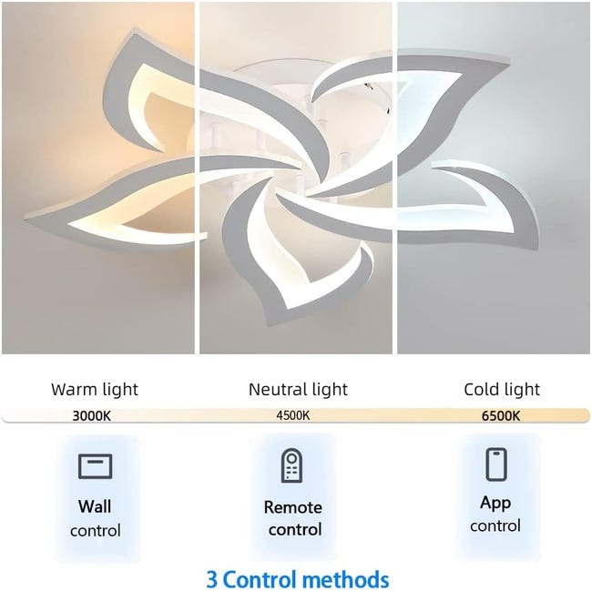 Lámpara Techo Moderna Led Regulable 40w P/sala+app Y Control