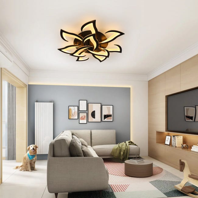  Lámpara LED moderna de techo, luces LED de techo para sala de  estar, comedor, lustre, moderna lámpara de techo de cocina regulable con  lámparas de techo remotas, lámpara LED moderna 