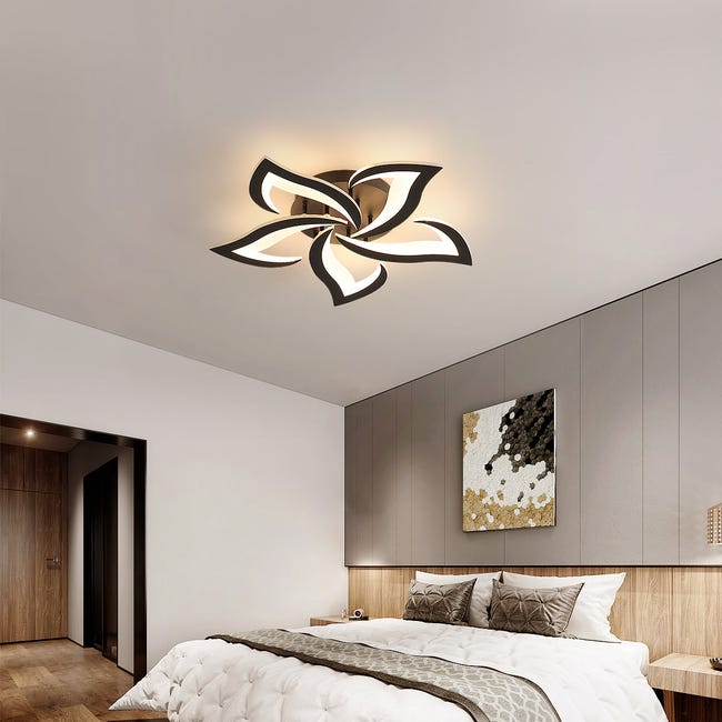 Plafonnier LED Dimmable 40W avec Télécommande - Design Créatif Pétales,  Lampe de Plafond Moderne Acrylique pour Salon, Chambre, Salle, 3500LM