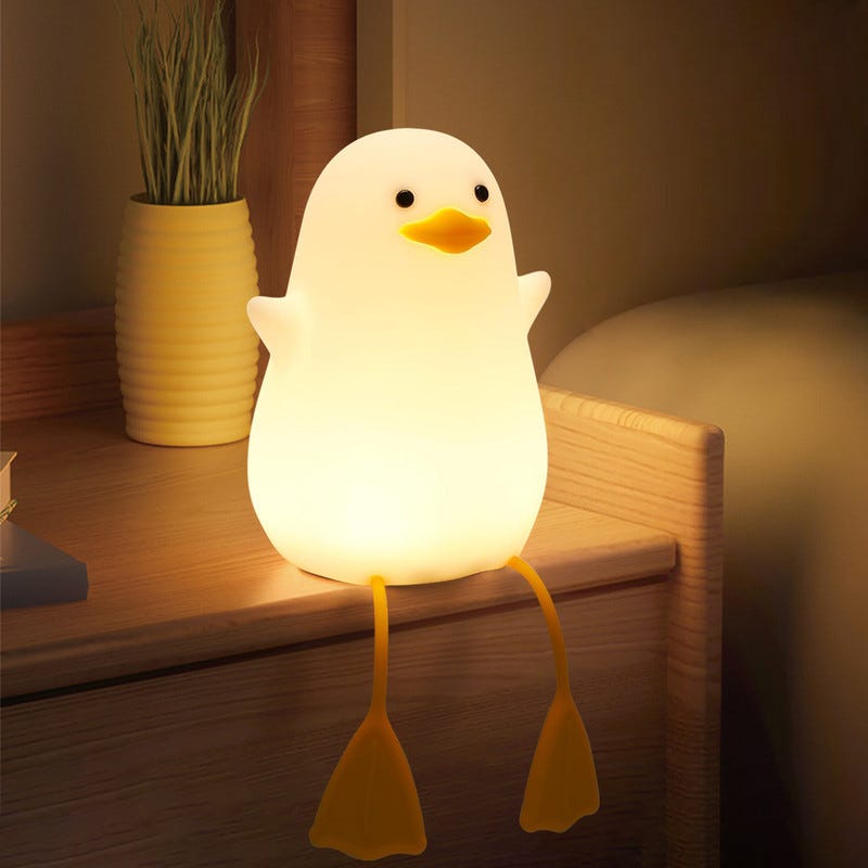Veilleuse pour enfants, lampe de chevet en forme de canard mignon, lumière d 'ambiance LED en de la chambre des enfants, commande tactile, USB charge