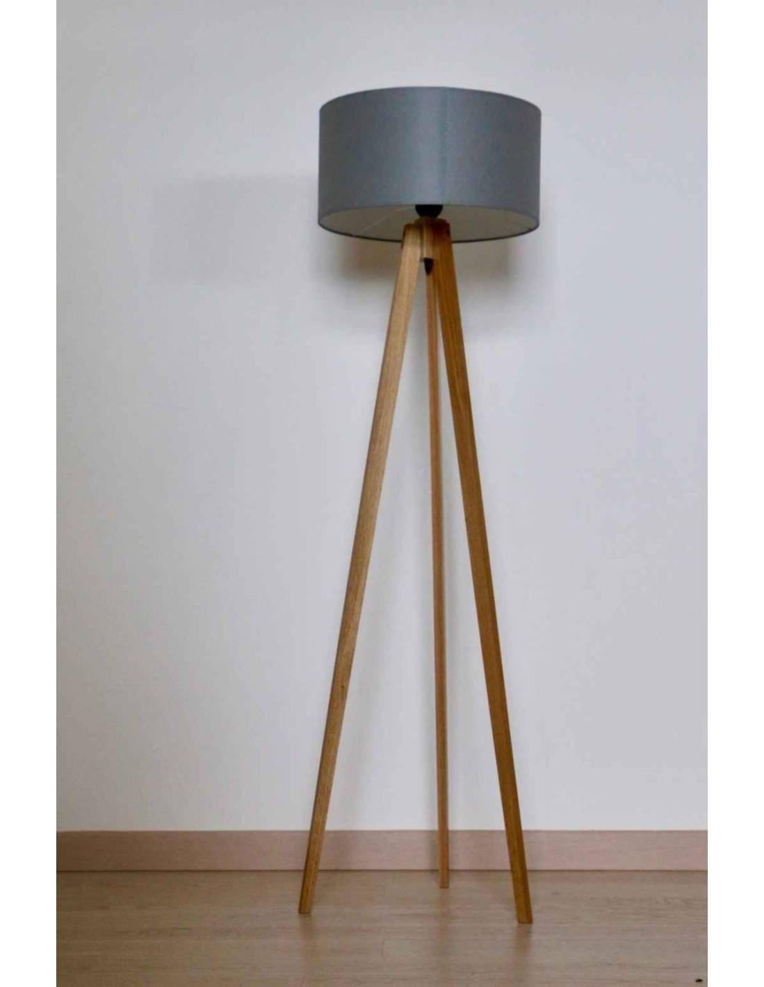 Lampadaire trépied acier et bambou H156 | Lampe Avenue