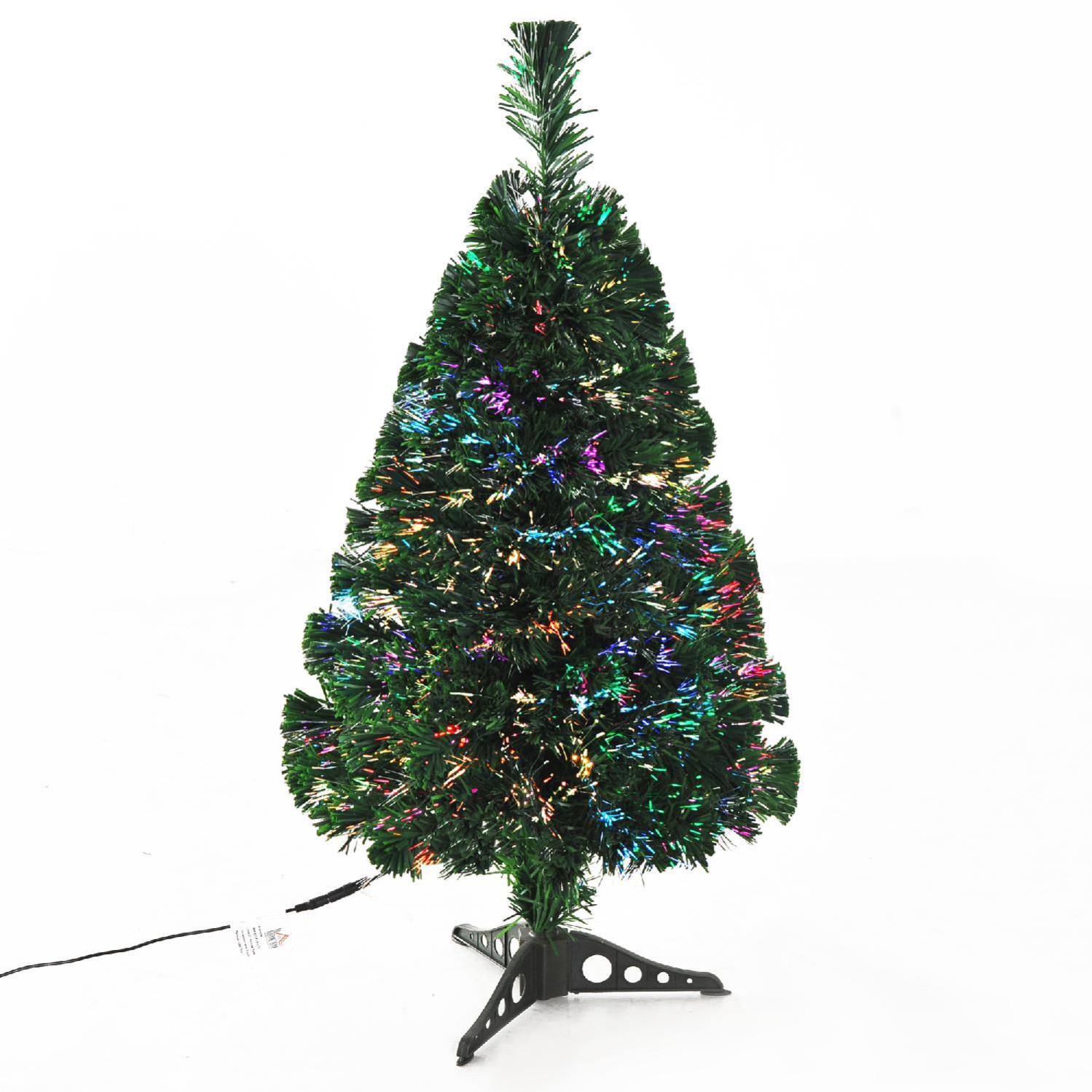 COSTWAY Albero Di Natale In Fibra Ottica 150/180 Cm, Albero Di Natale - Foto 8