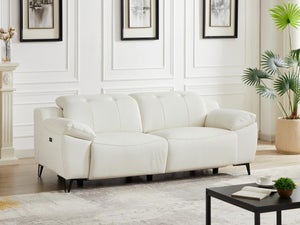 Canapé profond 3 places moderne en cuir blanc Aire de 2078 mm avec