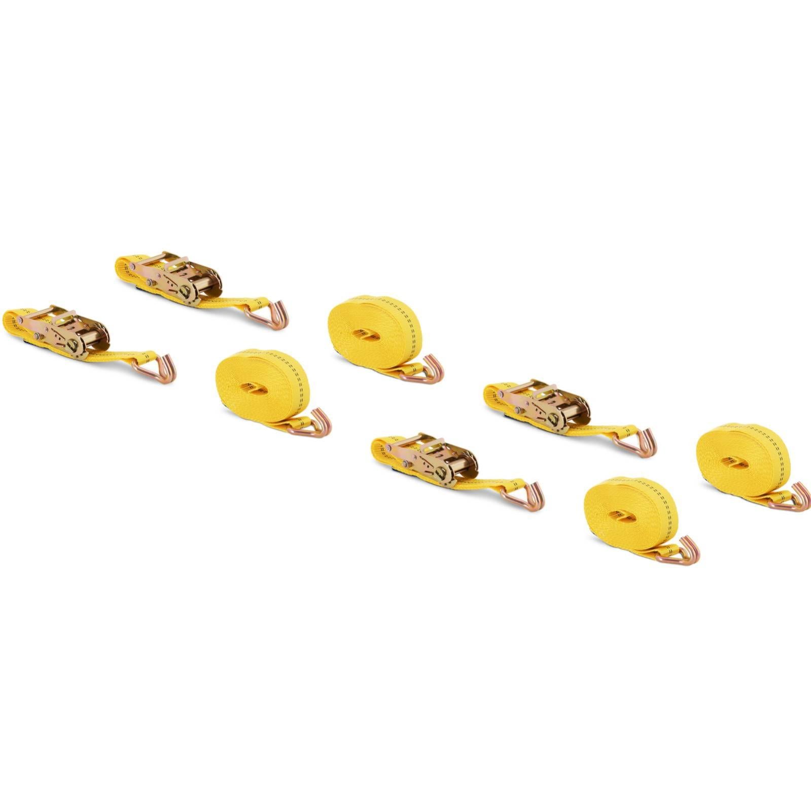 Cinghia di Ancoraggio ad Uncino con Cricchetto, Cinghia di Fissaggio con doppio ancoraggio in Poliestere: Larghezza 50 mm, Lunghezza 9 metri. Ideale per fissare carichi