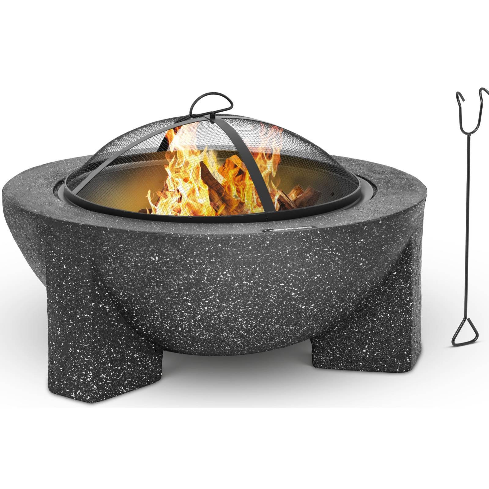 VEVOR Pare-étincelles Pour Brasero Extérieur Rond 760 Mm Couvercle Grille De Protection Contre Tincelles De Feu En Acier Inox Cran Pare Feu Ouverture Facile Avec Accessoires Pour Foyer Patio Cour