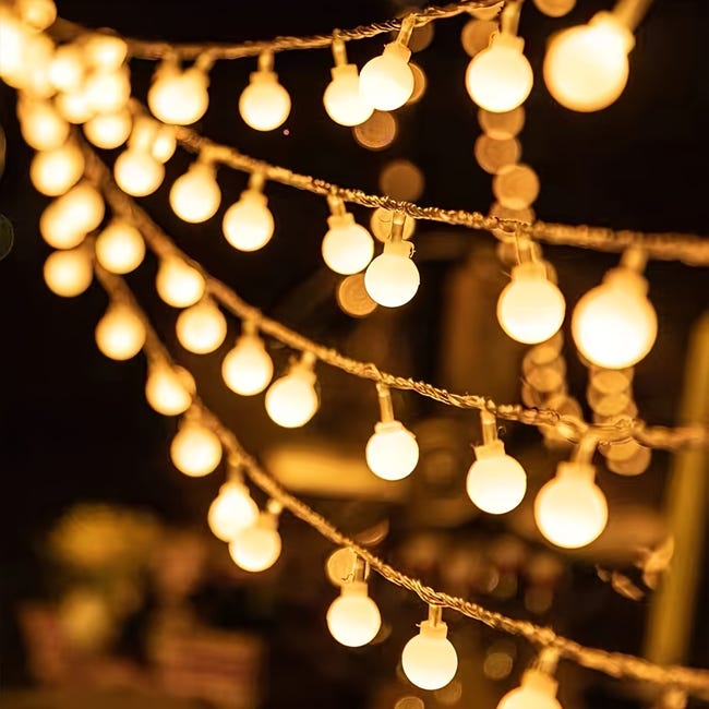 Lumières de Noël d'extérieur: Forme de l'ampoule - Perle / globe
