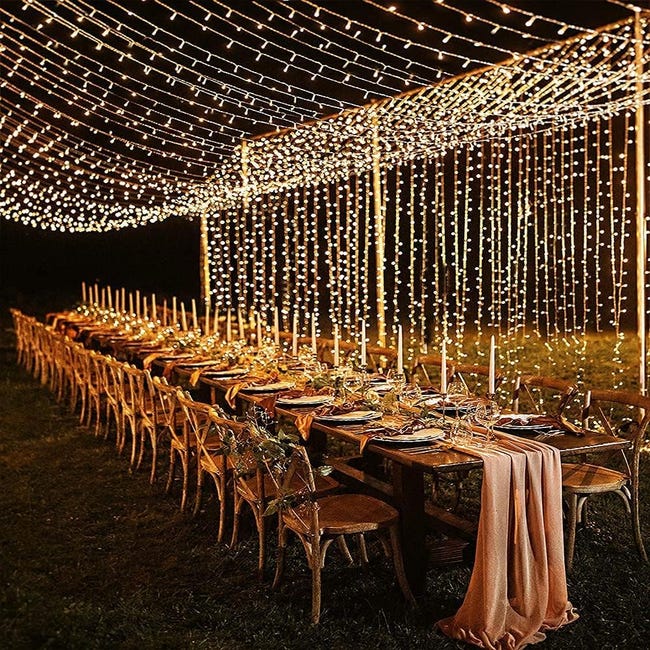 Rideau Guirlande Lumineuse,3 × 3m 300LEDs Rideau Guirlande Lumineuse  Fenete,10 Modes d'éclairage Blanc