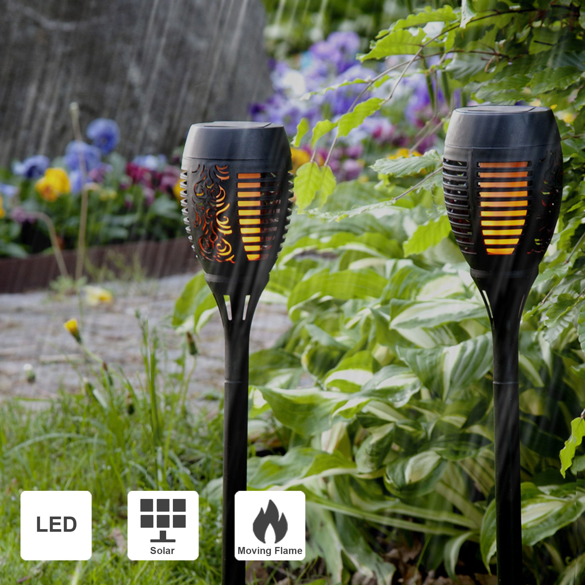 Lampes solaires torches lampe de jardin lumière solaire extérieur