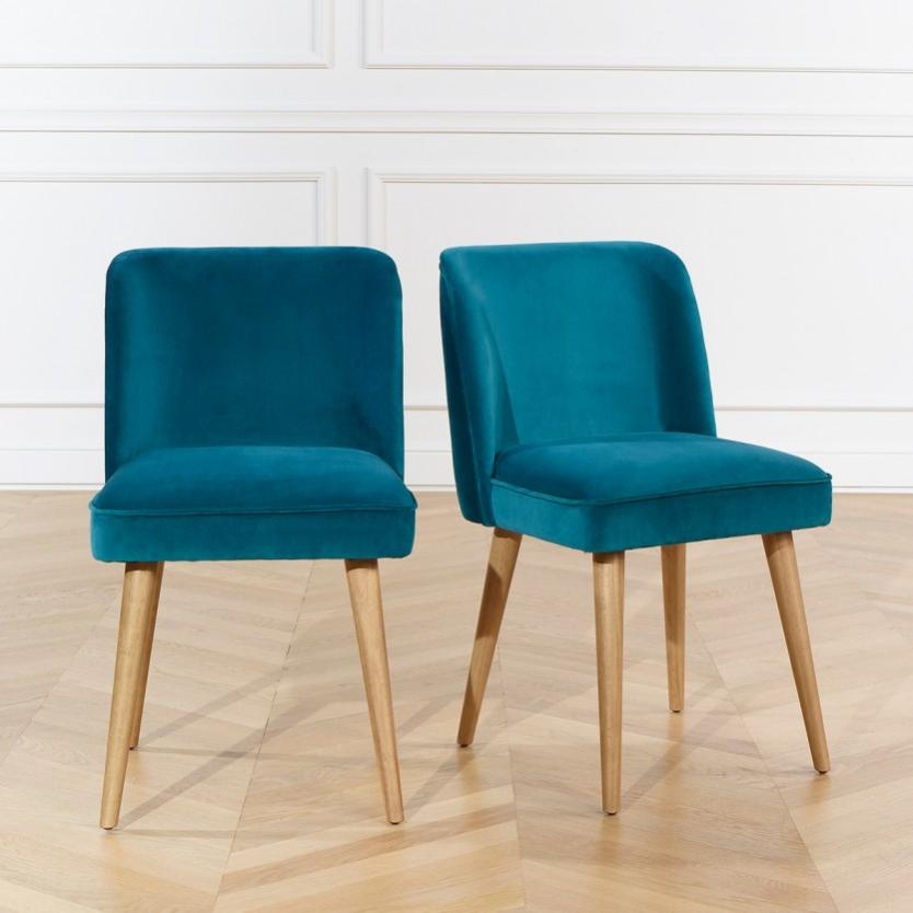 APOLLINE Chaises scandinaves en velours, lot de 2 FSC® Leroy Merlin