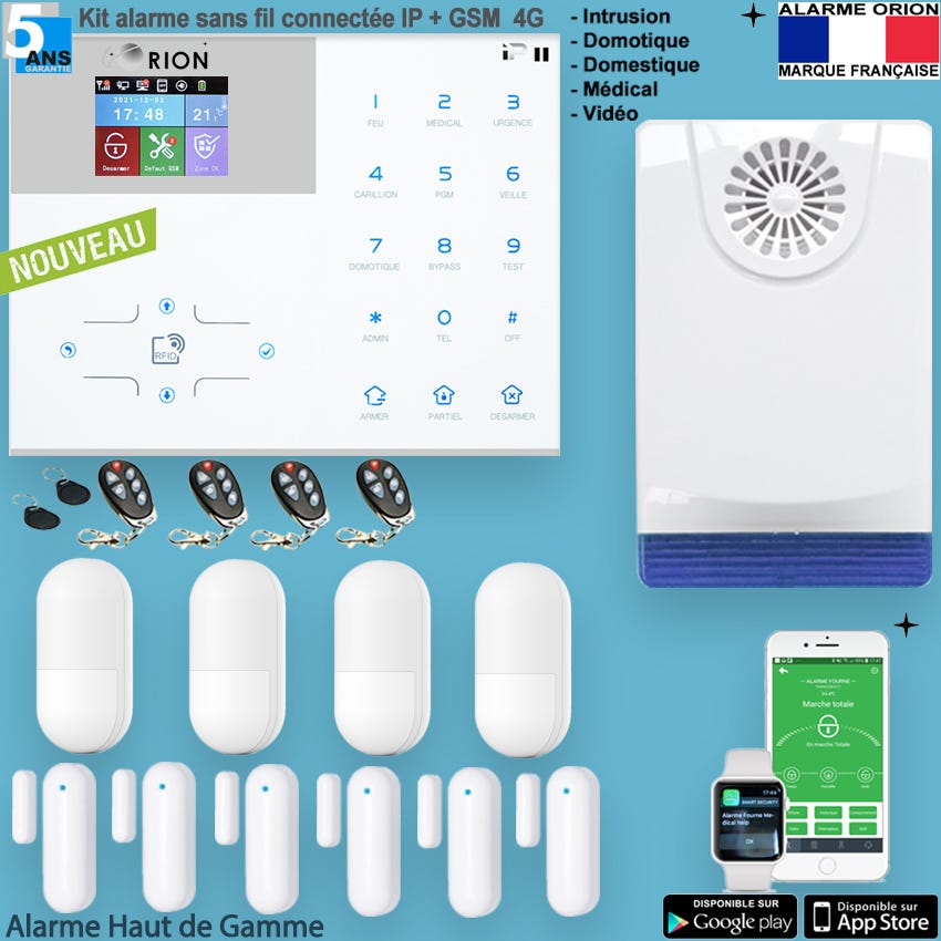 Daewoo Pack Premium  Alarme Maison sans Fil WiFi GSM Connectée