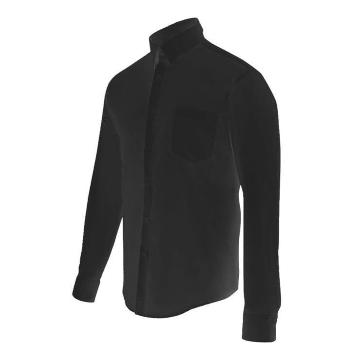 Camicia nera da uomo, slim fit, a maniche corte, XL, larga, vestibilità normale, 3XL, senza stiratura, in lino, camicia da lavoro, camicia da uomo, a maniche corte, taglia S, Nero , L