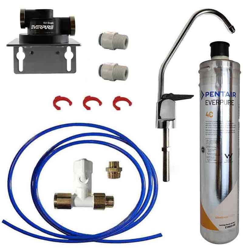 Kit Filtre à Eau Everpure 4C Complet, Pour Robinet, Avec