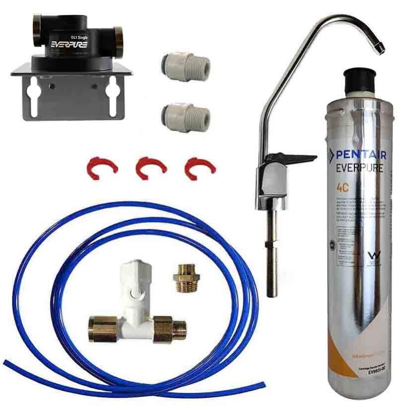Kit Filtre à Eau Everpure 4C Complet, Pour Robinet, Avec Kit Filtre à Eau Everpure 4C Complet, Pour Robinet, Avec