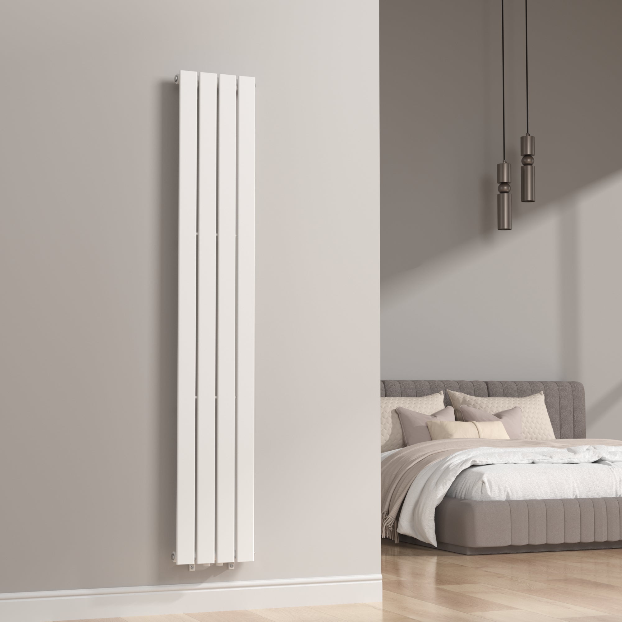 [neu.haus] Termosifone da Parete Radiatore Design Riscaldamento ad Acqua  Calda Termoarredo a Pannello Singolo con Elementi Tubolari 180 x 24 cm 