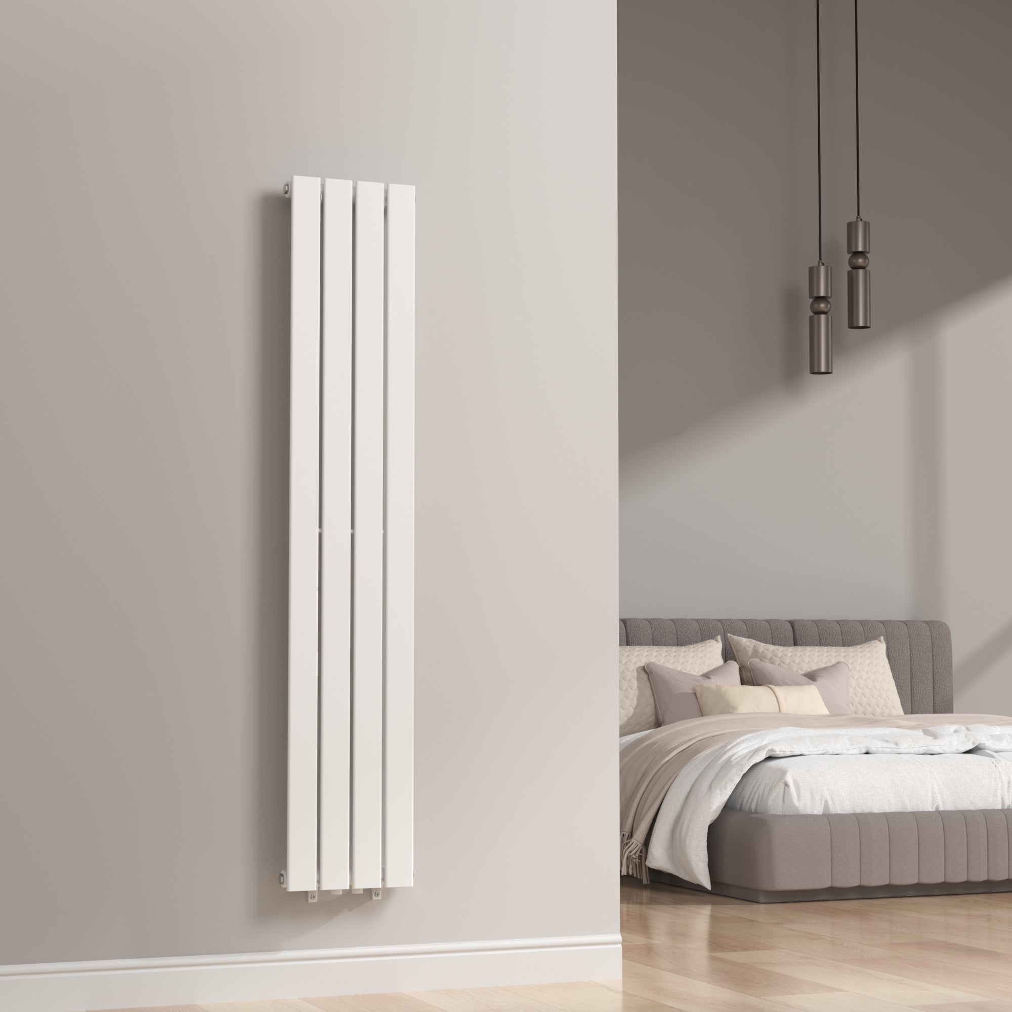 Termosifone Nore ad Acqua Calda Pannello Singolo con Elementi Piatti 160 x  30 cm - Bianco [neu.haus]