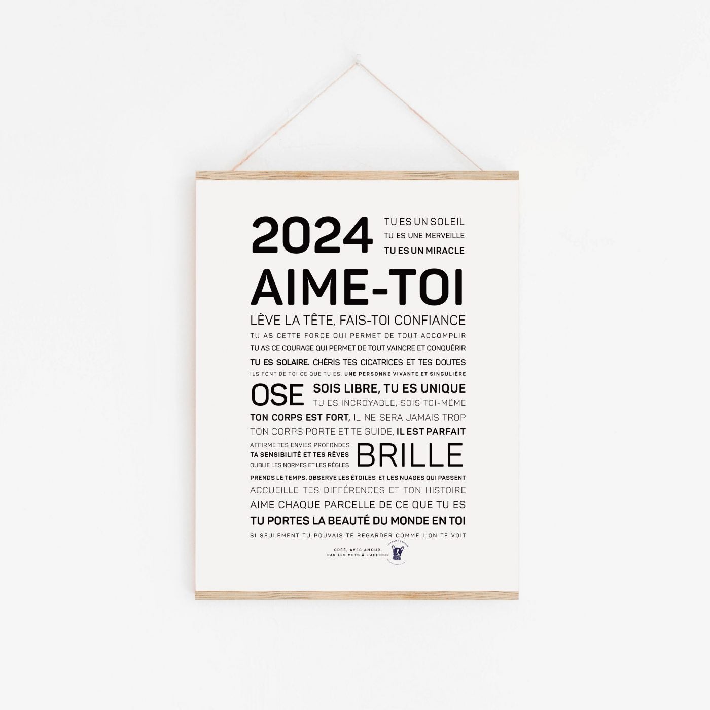 Affiche imprimée A2 "2024, aimetoi" (Poster) 42 x 59.4 cm Leroy Merlin