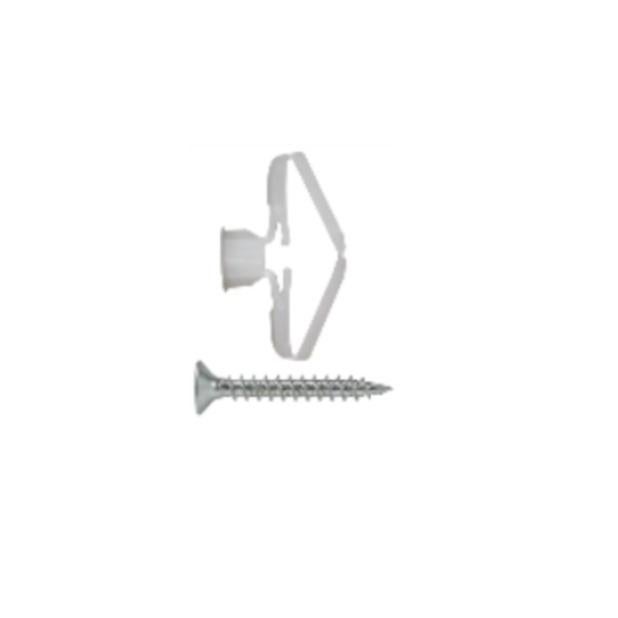 Fascette A Innesto Per Tasselli (D&uuml;belklemmschelle) - Bianco/Grigio, 1000 Pezzi, Per Cavi 3-28mm