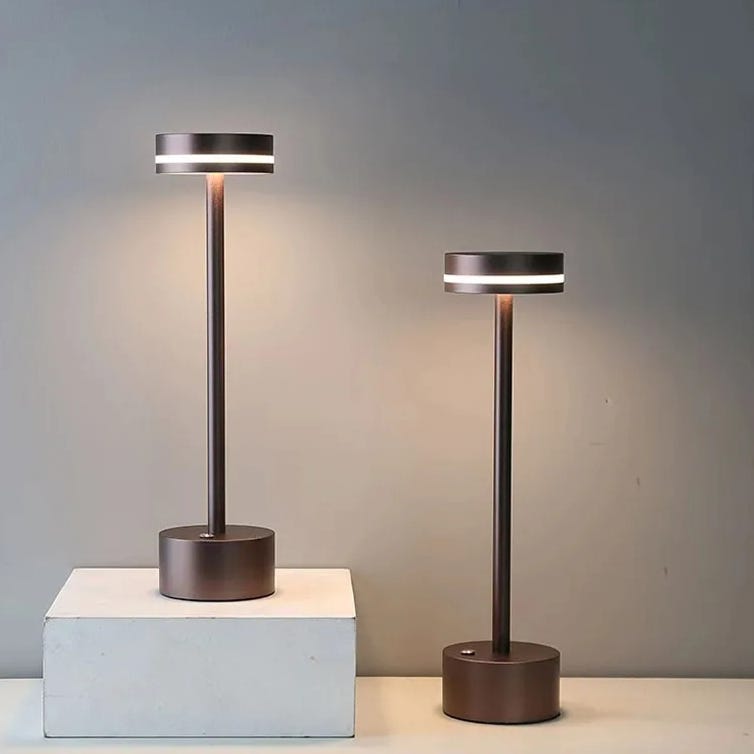 Lampe de table sans fil rechargeable usb, lumiere bureau LED tactile  puissante pile, 3 températures de couleur, pour interieur, exterieur (2  paquet)