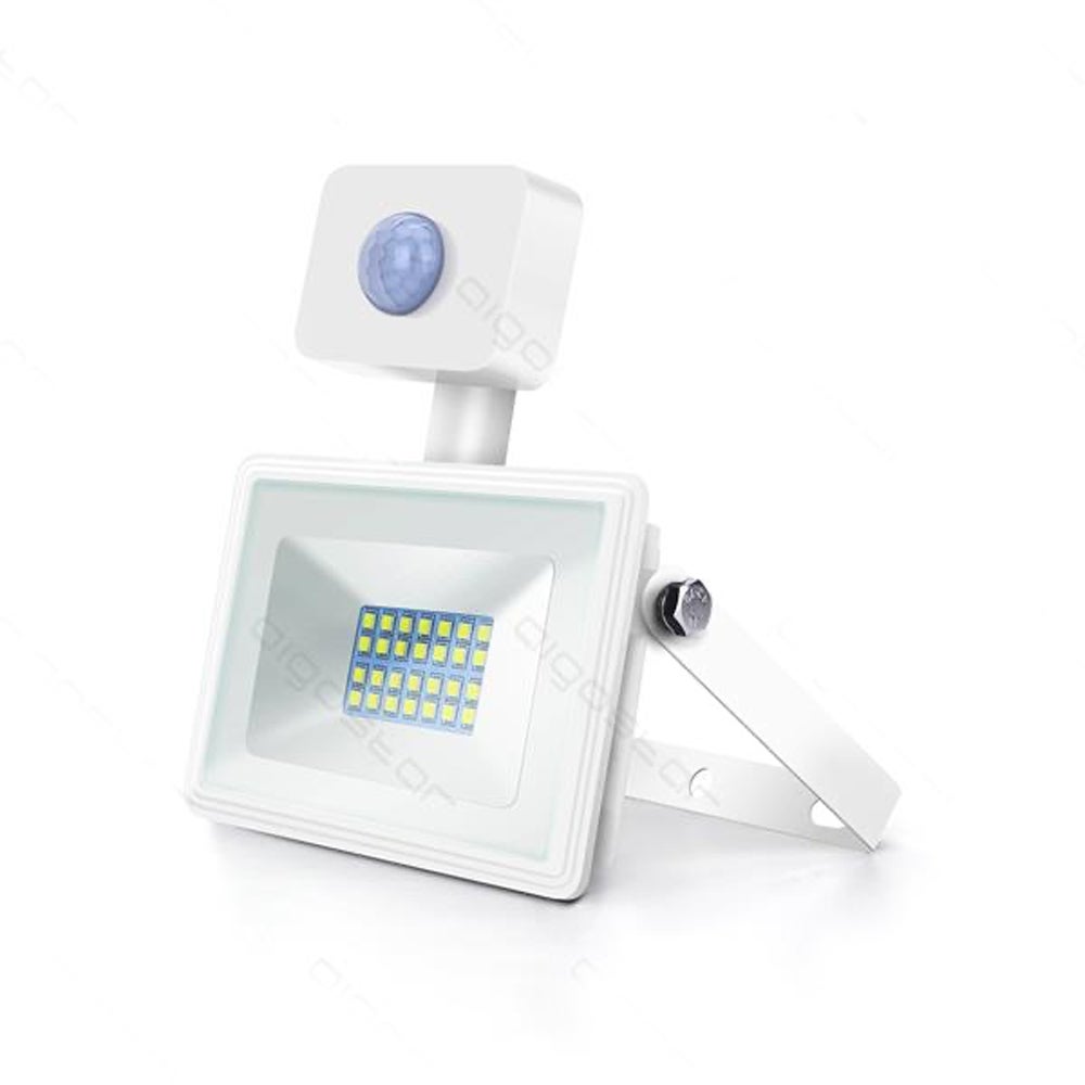 Faro Proiettore Led 20W Bianco IP65 4000K Con Sensore Crepuscolare