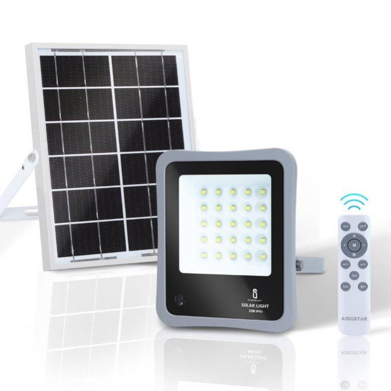 Faro Led 100w Con Pannello Solare Luce Fredda Faretto Led Casa Giardino Esterno