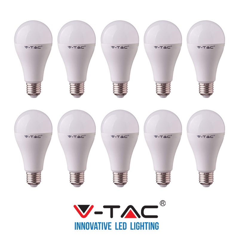 10 LAMPADINE LED V-Tac Bulbo E27 da 8.5W Lampade Luce Calda Naturale Fredda