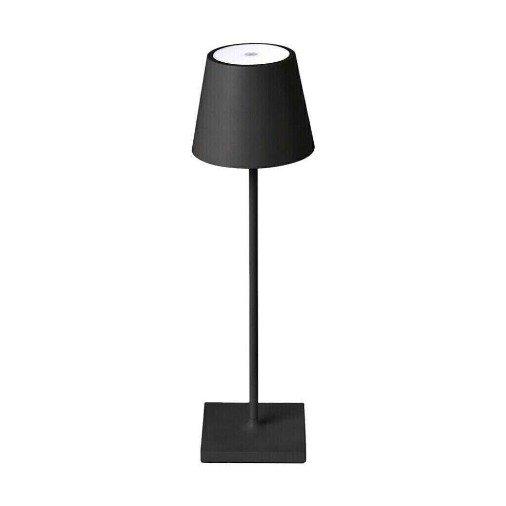 Lampada Da Tavolo Touch LED Con Dimmer - Abat-jour In Vetro Bianco, Base In Nichel Opaco, Altezza 32cm, Lampadina E14 Inclusa - 5